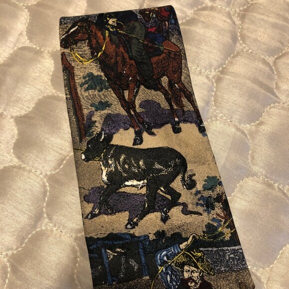 Tango by Max Raab “Wild West” Tie – Americana Series – Cowboy Roping Print - Picture 3 of 4